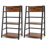 3-Tier Ladder Shelf Home Office Bookshelf, Set of 2 - Tangkula