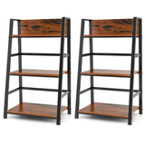 3-Tier Ladder Shelf Home Office Bookshelf, Set of 2 - Tangkula