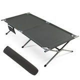 Tangkula Folding Camping Cot, Foldable Sleeping Cot with Side Storage Pocket with Carry Bag