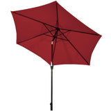 Tangkula 9FT Patio Umbrella, Outdoor Market Table Umbrella with Push Button Tilt Adjustment, Crank & 6 Sturdy Ribs for Garden