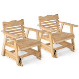 Tangkula Outdoor Fir Wood Glider Chair