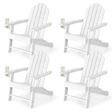 Tangkula Adirondack Chair Outdoor, Fade Resistant HDPE Armchairs with Cup Holder