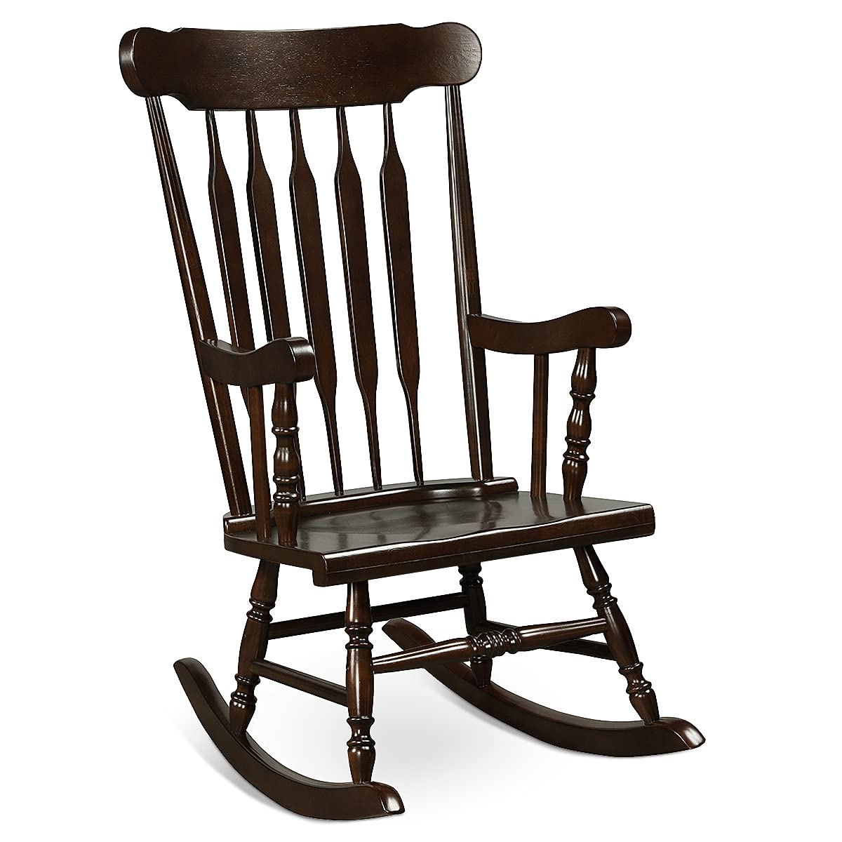 Patio Rocking Chair Solid Wood - Tangkula