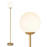 Tangkula Globe Floor Lamp, Mid Century Modern Standing Lamp with Acrylic Lampshade (Gold)