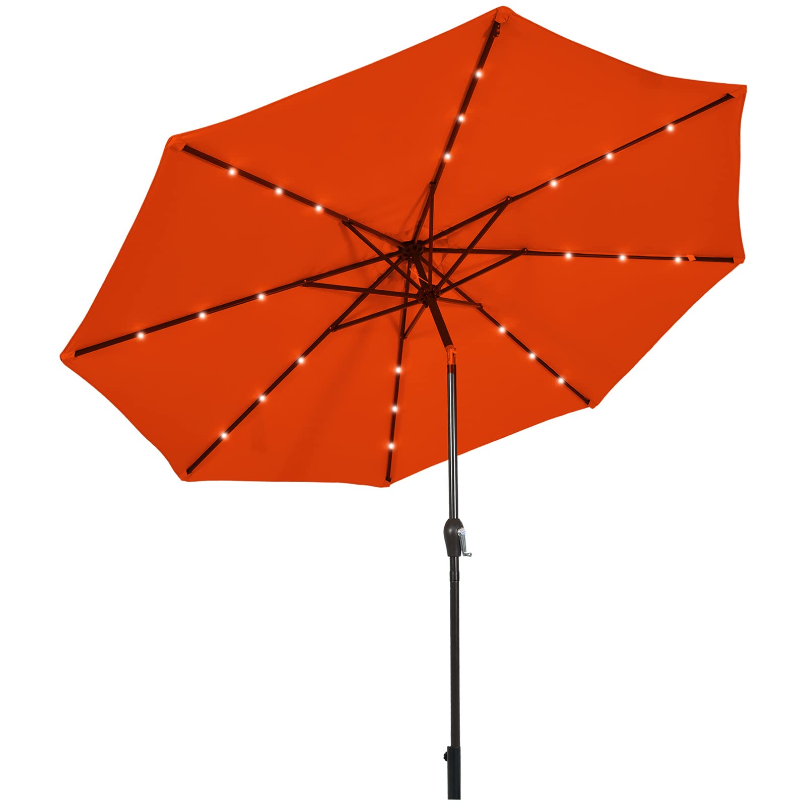aleko umb10l24bg solar powered led lighted patio table umbrella EliteShade USA 10-Year-Non-Fading 9ft Market Umbrella, Commercial Grade Sun with 80 Lights, Crank Open, Windproof & UPF 50+ UV Protection for Garden, Deck, Pool, Backyard, Teal : Patio, Lawn & Garden commercial locations 10 ft Patio Umbrella with