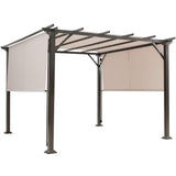 10 X 10FT Outdoor Pergola, Patio Furniture Shade Structure, Outdoor Steel Pergola Gazebo with Retractable Canopy Shades