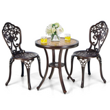 Tangkula 3 Piece Cast Aluminum Bistro Set