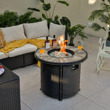 Tangkula 32 Inch Patio Round Fire Pit Table