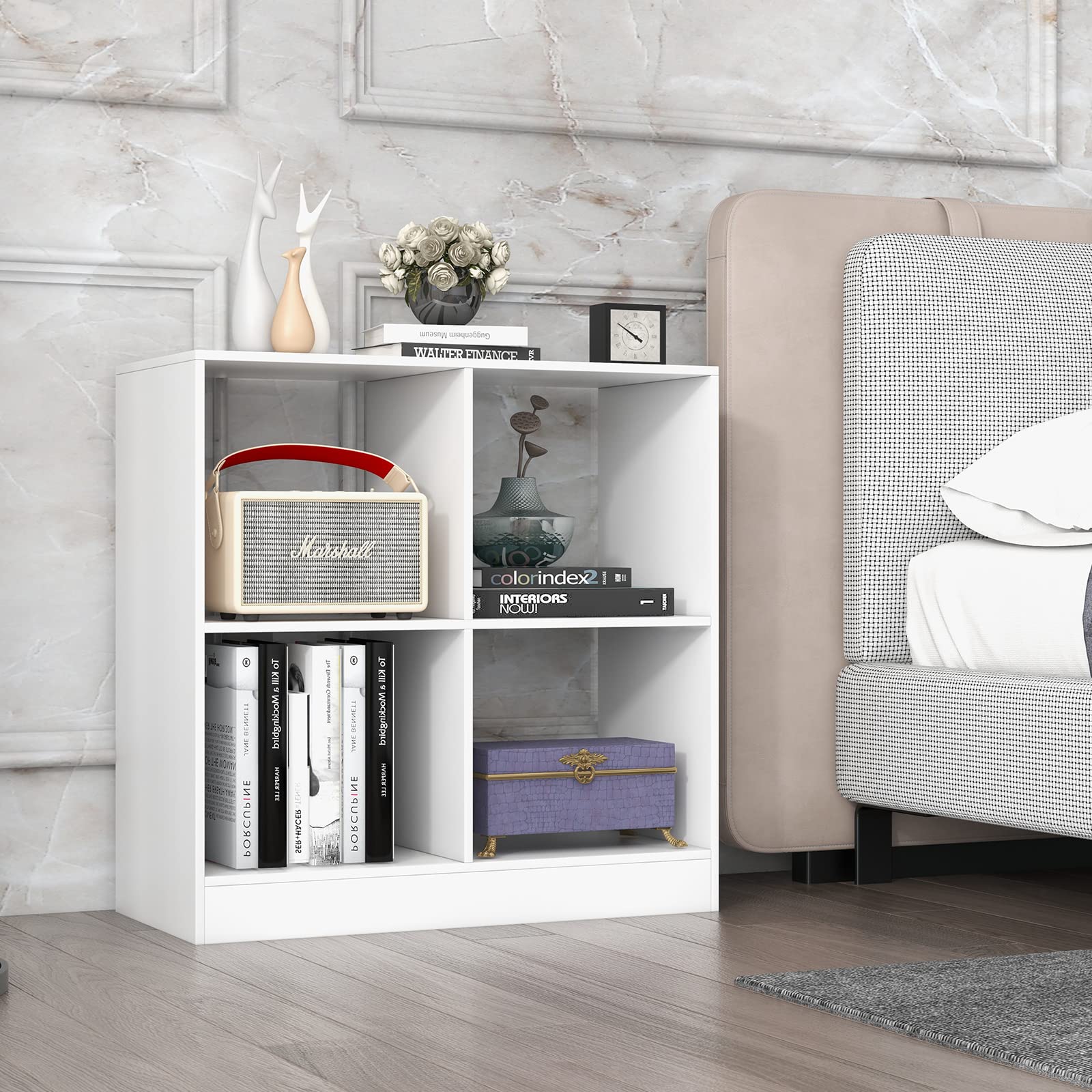 Tangkula 9 Cube Bookshelf, Freestanding 3 Tier Open Bookcase