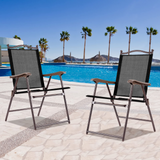 Tangkula Set of 2/4 Patio Folding Dining Chairs