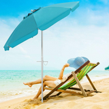 Tangkula 6.5ft Outdoor Beach Umbrella with Sand Anchor