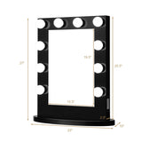 Tangkula Hollywood Makeup Vanity Mirror with Lights, Standing Vanity Makeup Mirror with Detachable Base
