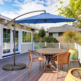 Tangkula 10 FT Patio Offset Umbrella with 8 Ribs, Outdoor Cantilever Umbrella with Cross Base and Crank