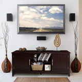 Farmhouse Wood Barn Door TV Stand for TV's up to 65" Flat Screen, Living Room Media Console Storage Cabinet with