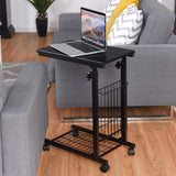Mobile Sofa Side Table, Movable & Adjustable C Table Coffee Tray