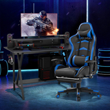 Tangkula Gaming Desk and Chair Set, E-Sport Gamer Desk & Racing Chair Set