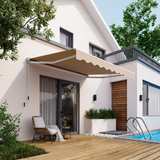Tangkula Retractable Awning, Aluminum Patio Sun Shade