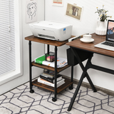 Tangkula 3-Tier Adjustable Printer Stand, Rolling Printer Cart with 2 Storage Shelves
