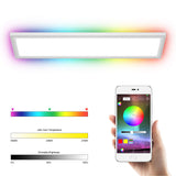 Tangkula Smart LED Ceiling Light, Dimmable RGB Light Panel with APP Control, 18W LED 1300 Lumens (White)