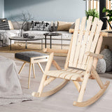 Tangkula Log Rocking Chair, Outdoor Wood Porch Rocker Chair(1 & 2, Natural)