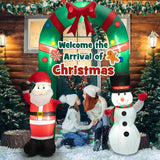 Tangkula 8 FT Christmas Inflatable Archway w/ Santa Claus & Snowman