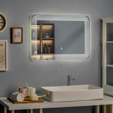 Tangkula Bathroom LED Mirror, Wall Mounted Makeup Vanity Mirror, Dressing Room, 27.5” x 20”