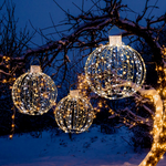 Christmas LED Light Balls for Tree (3 Pack) - Tangkula