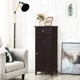 Bathroom Floor Cabinet, Wooden Side Storage Organizer Unit