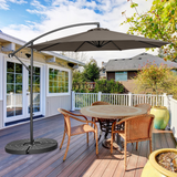 Tangkula 10 FT Patio Offset Umbrella with 8 Ribs, Outdoor Cantilever Umbrella with Cross Base and Crank