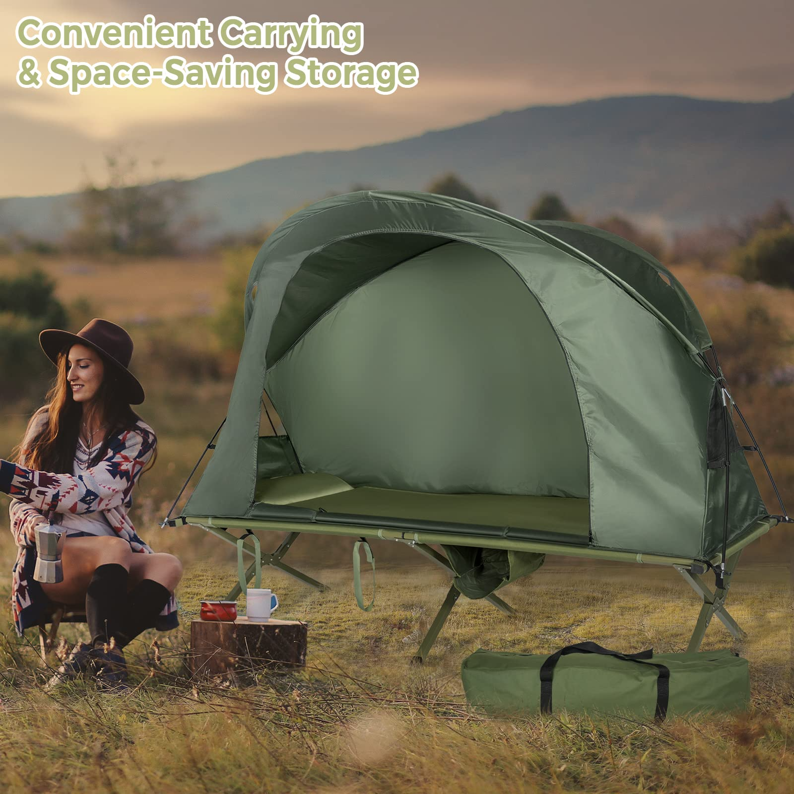 4-in-1 Camping Cot Tent - Tangkula