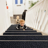 30 x 8 inch Stair Treads Carpets Non-Slip, Set of 15 Stair Runners for Wooden Steps