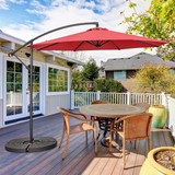 Tangkula 10 FT Patio Offset Umbrella with 8 Ribs, Outdoor Cantilever Umbrella with Cross Base and Crank