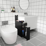 Tangkula Bathroom Cabinet, Wooden Bathroom Storage Cabinet, Home Kitchen Living Room Bathroom Toilet Narrow Floor Organizer