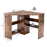90 Degrees Triangle Corner Computer Desk  - Tangkula