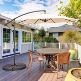 Tangkula 10 FT Patio Offset Umbrella with 8 Ribs, Outdoor Cantilever Umbrella with Cross Base and Crank