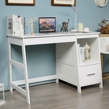 47.5" Computer Desk with 2 Storage Drawers, Small Computer Table Study Writing Desk