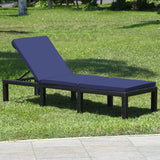 Tangkula Patio Wicker Lounge Chair, Outdoor Rattan Adjustable Reclining Backrest Lounger Chairs