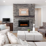 Tangkula 30 Inches Recessed Electric Fireplace, in-Wall & Wall Mounted Electric Heater