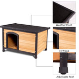 Wooden Dog House Outdoor Indoor - Tangkula