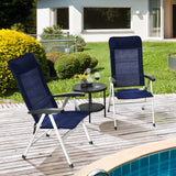 Tangkula Patio Folding Chairs, Portable Reclining Chairs with 7-Position Adjustable Back & Padded Headrest
