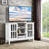 Tangkula Wood TV Stand, Classic Design Storage Console Free Standing Cabinet for TV up to 50"