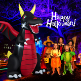 Tangkula 8 FT Tall Halloween Inflatable Decoration, Outdoor Blow Up Giant Dragon w/ Wings, Bright LED Lights