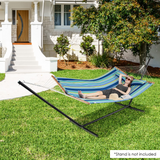 Tangkula 10.5FT Double Hammock, Heavy Duty Outdoor Hammock with Curved Spreader Bars