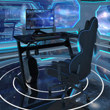 Tangkula Gaming Desk, Z Shaped Ergonomic Gaming Computer Desk