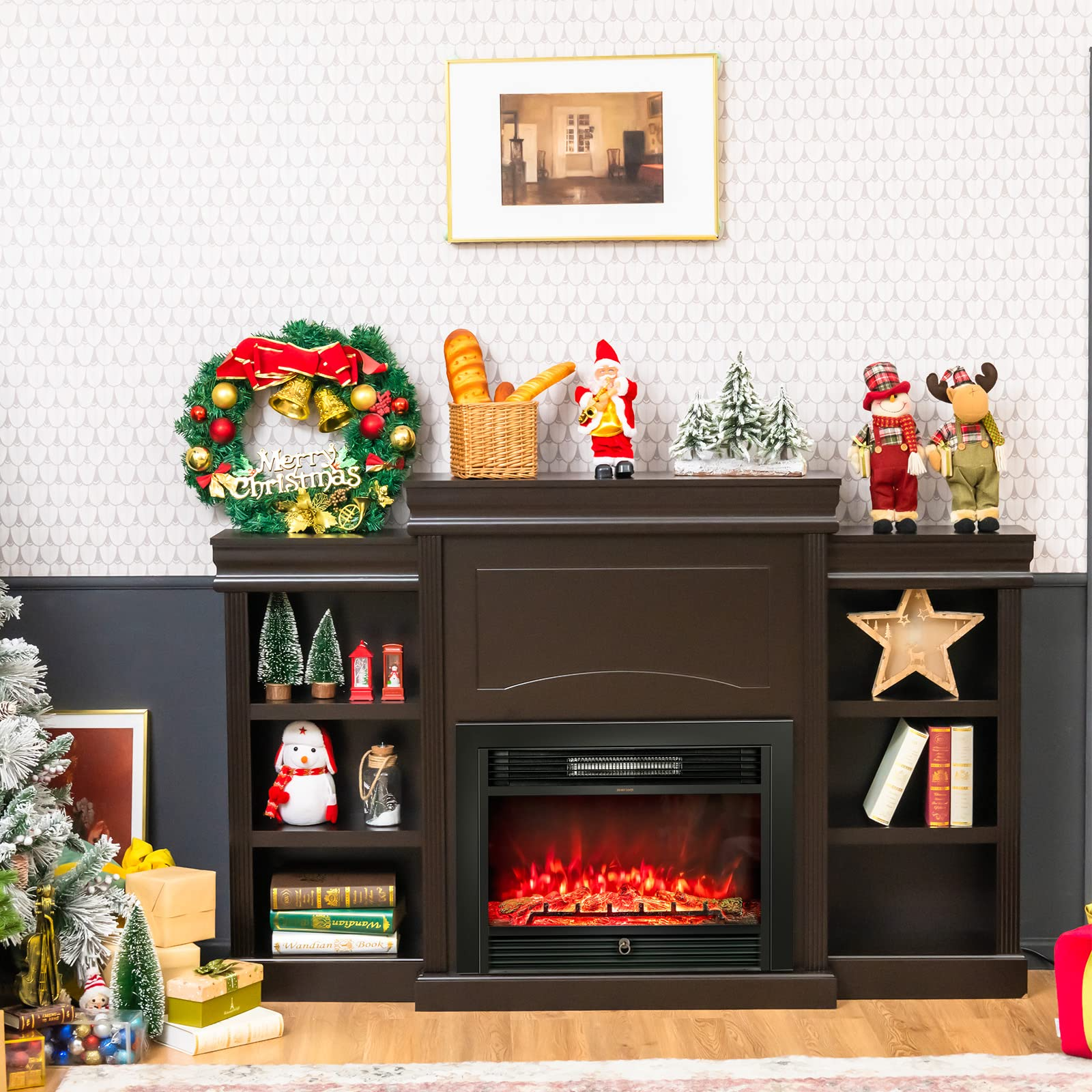 70 Inches Freestanding Mantel Stand - Tangkula