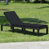 Tangkula Patio Wicker Lounge Chair, Outdoor Rattan Adjustable Reclining Backrest Lounger Chairs