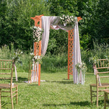 88-Inch Wooden Garden Arbor with Trellis, Decoration Outdoor Rose Arbor with Metal Connection