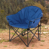 Tangkula Oversized Camping Chair, Outdoor Padded Folding Chair with Cup Holder