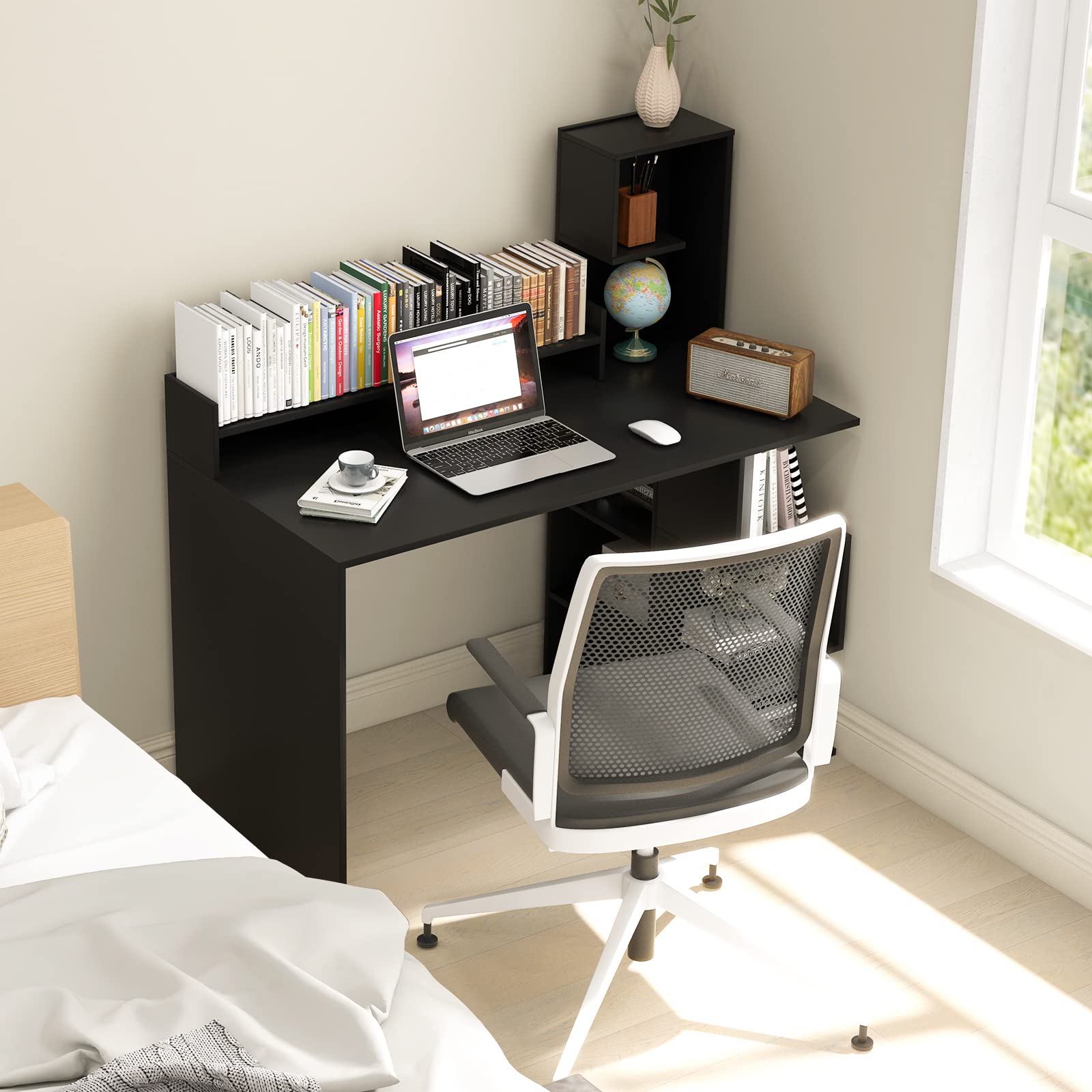 Computer Desk with Storage Bookshelf & Hutch - Tangkula