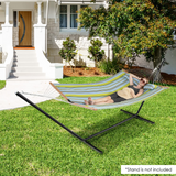 Tangkula 10.5FT Double Hammock, Heavy Duty Outdoor Hammock with Curved Spreader Bars